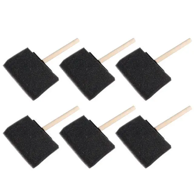 Alt view image 2 of 3 - 20Pcs Sponge Painting Brush Wooden Handle Bevel Tipped for Varnish Staining Art Supplies Sponge Bevel Tipped for Staining