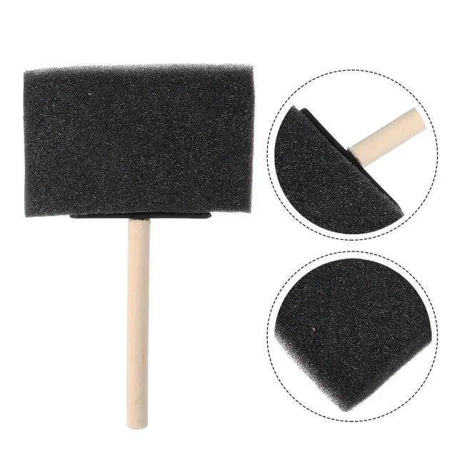 Alt view image 3 of 3 - 20Pcs Sponge Painting Brush Wooden Handle Bevel Tipped for Varnish Staining Art Supplies Sponge Bevel Tipped for Staining