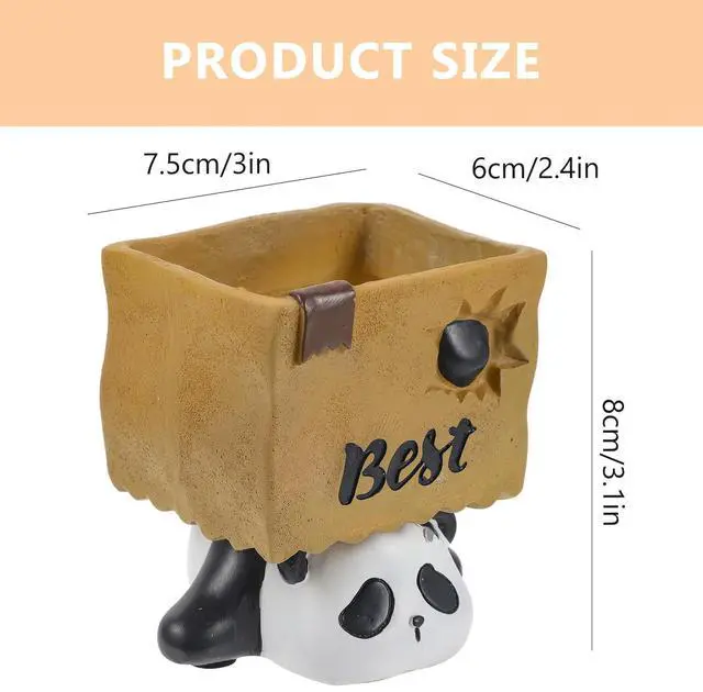 Alt view image 2 of 3 - Resin Pen Holder Desktop Organizer for Pens Pencils Highlighters Rulers Small Stationery Modern Desk Accessory Flower Pot