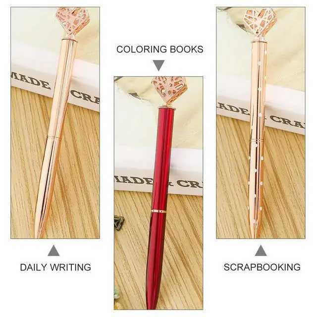 Alt view image 2 of 3 - 6Pcs l Heart Ballpoint Pens Premium Smooth Writing Pens for Women Students Executives Journaling Crafting Diary Sketching