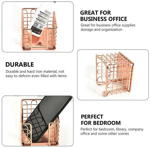 Main image of 1Pcs Rose Gold Desktop Organizing Box l Box for Pens Business Office Supplies Study Room Bedroom Library Creative