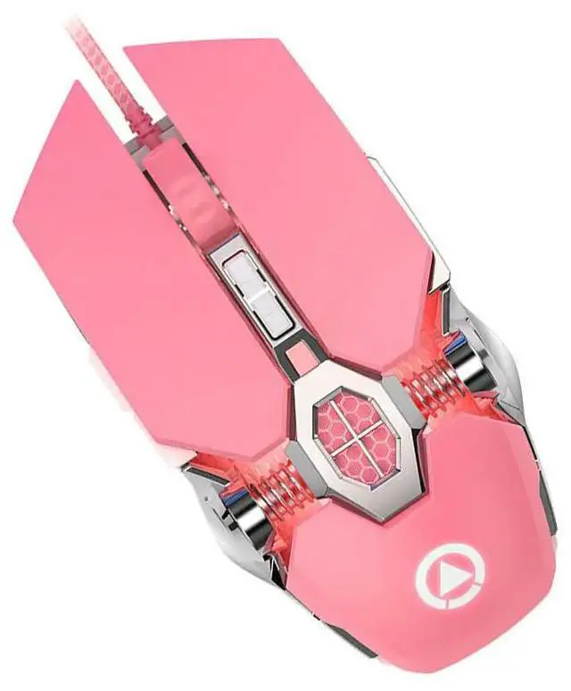 Main image of 1Pcs Pink Gaming Mouse Wired Ergonomic 7 Keys Professional Game Mouse 4 Dpi Switching Colorful Breathing Light Computer