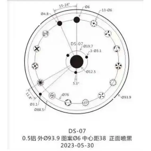Alt view image 2 of 3 - 2PCS/LOT DS-07 9.39cm Out Diameter Gobo Wheels LED Spot Moving Head Light FIxied Pattern Gobo Wheel