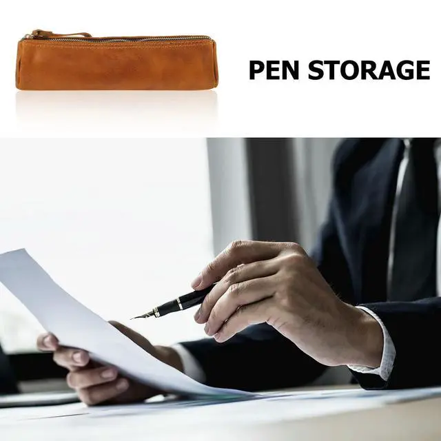 Alt view image 2 of 3 - Elegant Vintage Pen Holder Compact Pencil Case for School Office Travel Easy Insert Remove Tight Hold Pen Accessories