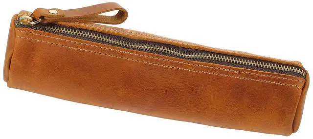 Main image of Elegant Vintage Pen Holder Compact Pencil Case for School Office Travel Easy Insert Remove Tight Hold Pen Accessories
