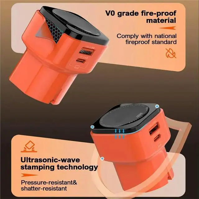Alt view image 2 of 3 - PD 45W Turbo US EU UK AUS Kr Plug All In One Universal Travel Adapter C Fast Charging Usb Charg