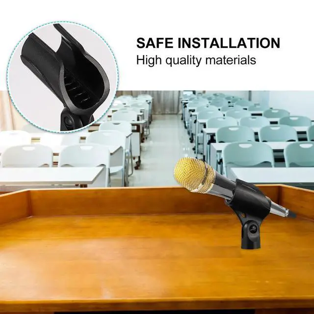 Alt view image 2 of 3 - 5Pcs Microphone Clip Holder Black Plastic Copper Adapter Mounts for Stage Performance Indoor Outdoor Mic Mount Holder Anti-Shock