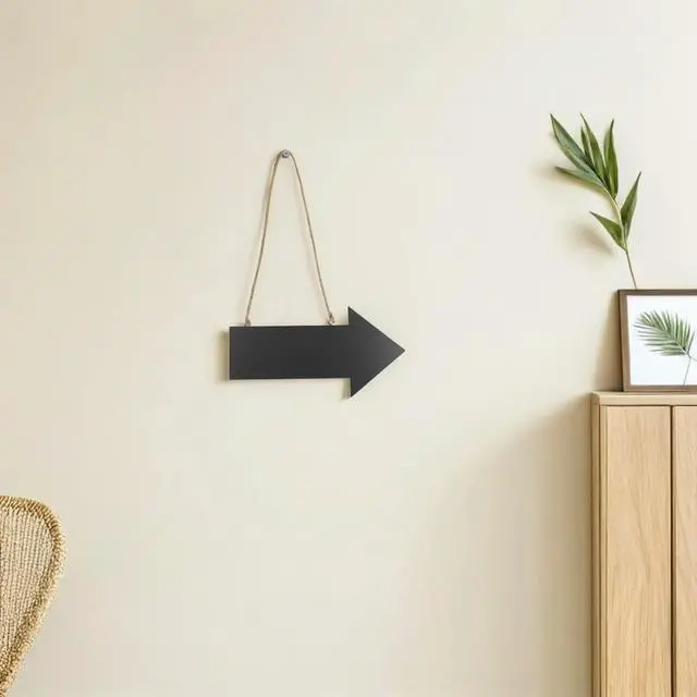 Main image of 2Pcs Hanging Chalkboard Arrow Wooden Sign with Twine Rope Rustic Farmhouse Wall Decor Chalkboard for Guest Direction
