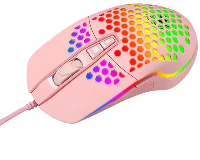 Main image of 1Pcs Wired Gaming Mouse Ergonomic Skin-Like Surface 6-Button Layout Rgb Breathing Light 4-Level Dpi Adjustable for Pc Laptop