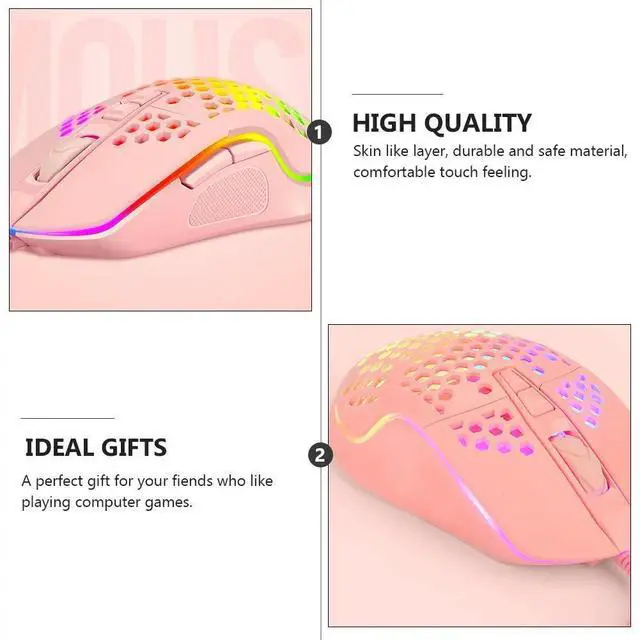 Alt view image 3 of 3 - 1Pcs Wired Gaming Mouse Ergonomic Skin-Like Surface 6-Button Layout Rgb Breathing Light 4-Level Dpi Adjustable for Pc Laptop
