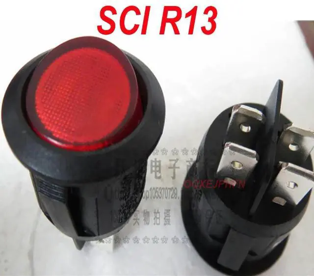 Main image of For 20MM imported Taiwan SCI R13 switch with 4 pins and 2 positions, illuminated rocker arm switch