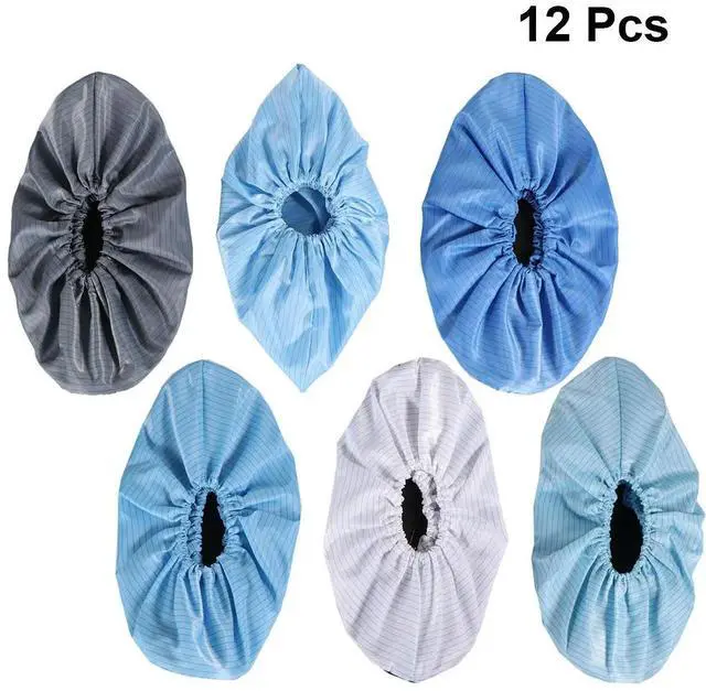 Main image of 6Pairs Thick Reusable Anti-Static Shoe Covers Static-Free Non-Slip Foot Covers for Salon Workshop Use Anti-Static Shoe Cover