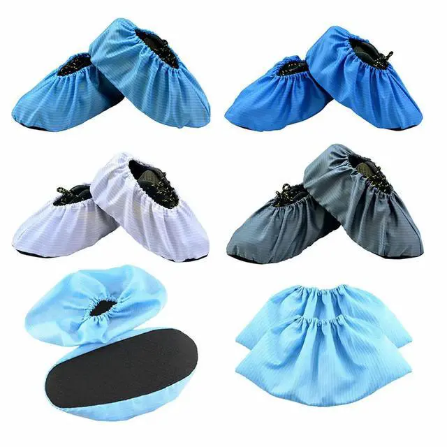 Alt view image 2 of 3 - 6Pairs Thick Reusable Anti-Static Shoe Covers Static-Free Non-Slip Foot Covers for Salon Workshop Use Anti-Static Shoe Cover