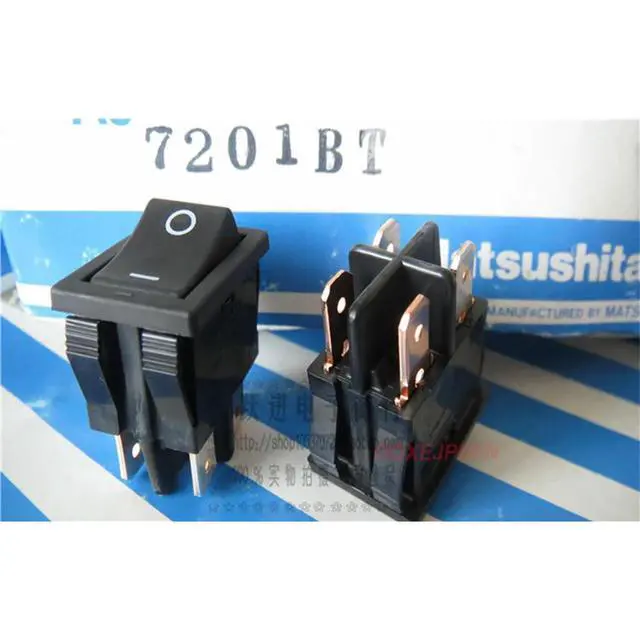 Alt view image 3 of 3 - For 7201BT boat-shaped LCD TV printer power switch 2-position 4-pin rocker arm switch 10A