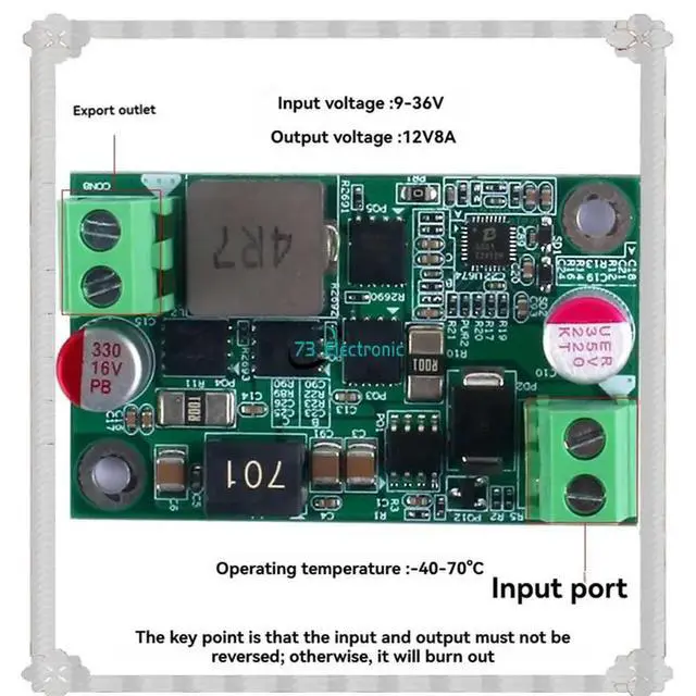 Alt view image 2 of 3 - Power Supply Module DC9-36V To DC12V 8A DC-DC Step-Down And Step-Up Voltage Regulator Automatic Buck Boost Modu