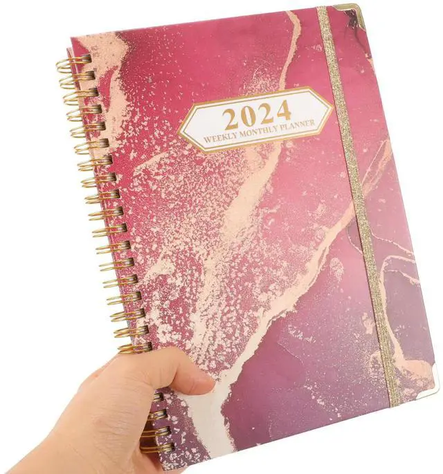 Main image of 2024 Coil Binding Spiral Planner Notebook English Schedule Book Weekly Planner Stylish Paper Notebook for Fitness Tracking