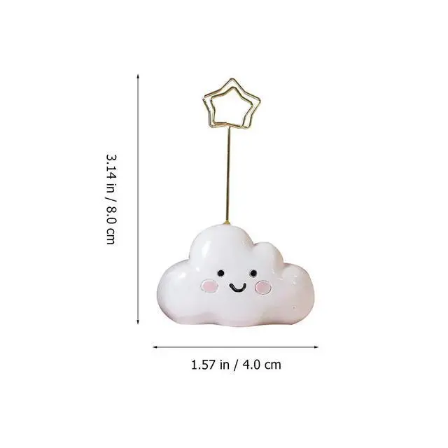 Alt view image 2 of 3 - 3Pcs Unique Cloud-Shaped Resin Note Holder Lovely Desktop Ornament for Romantic Wedding Party Decor Photo Card Holder Organizer
