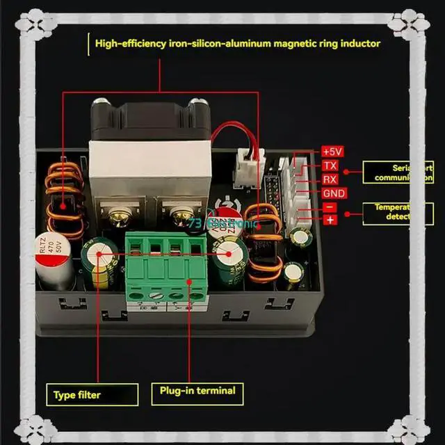 Alt view image 3 of 3 - SK150C With ZK-U2T 1.8 Inch Color Screen Display DC Adjustable Regulated Power Supply Module 8A 150W DC7-36V CN