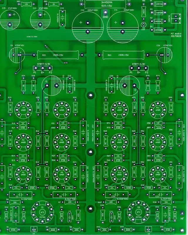 Main image of HUAJI Electronic Tube Tube Amplifier ECF82+6AQ5 Three Parallel Push-Pull Tube Amplifier 2*28W Power Amplifier PCB Board