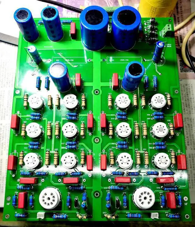 Alt view image 3 of 3 - HUAJI Electronic Tube Tube Amplifier ECF82+6AQ5 Three Parallel Push-Pull Tube Amplifier 2*28W Power Amplifier PCB Board