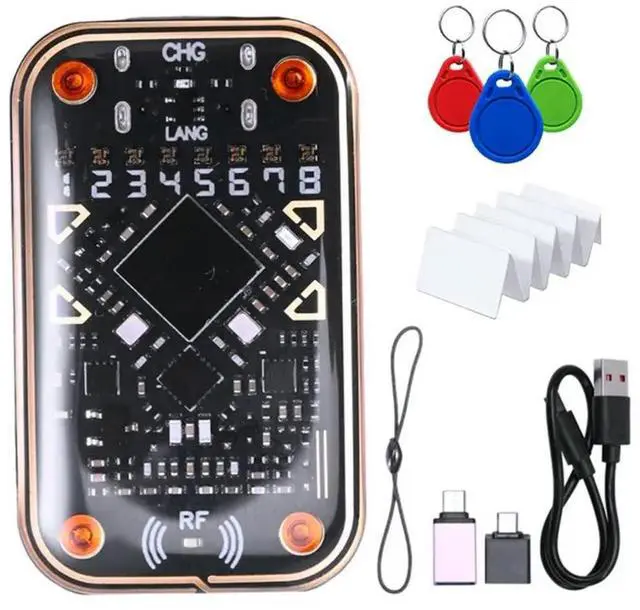 Main image of Chameleon V2.0 RFID Chip Reader Emulator 125Khz 13.56Mhz Card Decode NFC Duplicator 3Xuid Keychain+ 10X U