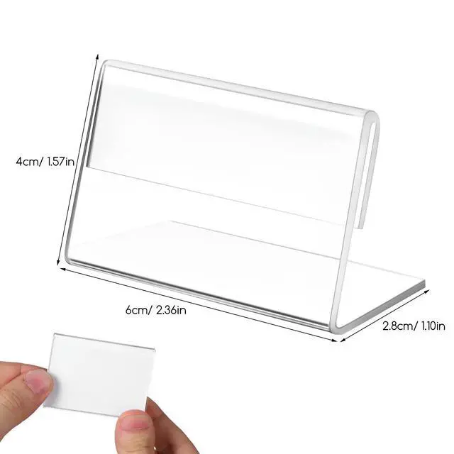 Alt view image 3 of 3 - 40Pcs Acrylic Display Stand Easy-Install Card Holder for Price Signs el Display Store Counter Exhibition Hotel Conference