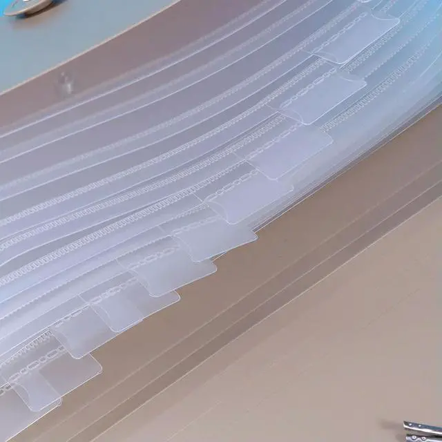 Alt view image 3 of 3 - 2Pcs Expanding Accordion File Folder Document Organizer Plastic Folder Office Filing Elastic Band Translucent