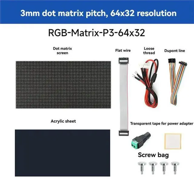 Main image of Indoor LED Screen Billboard P3 64x32 RGB Full-Color Display 192x96mm 1/16 Scan SMD Matrix Panel for Events And Advertising