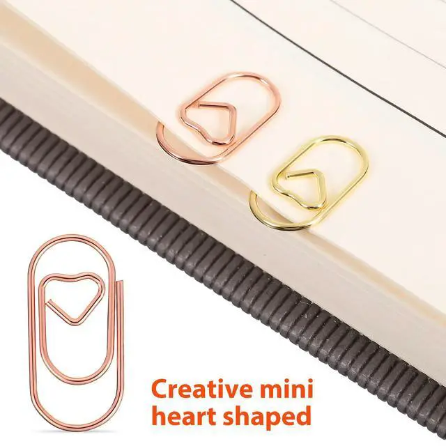 Alt view image 2 of 3 - 400Pcs l Heart Paper Clips Premium Smooth Rust-Resistant Decorative Office School Supplies for Documents Notes Photos
