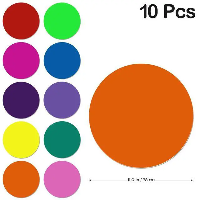 Alt view image 3 of 3 - 10Pcs Removable Vinyl Dot Dry Erase Circles Colorful Whiteboard Sticker Teaching Training Classroom Wall Decals