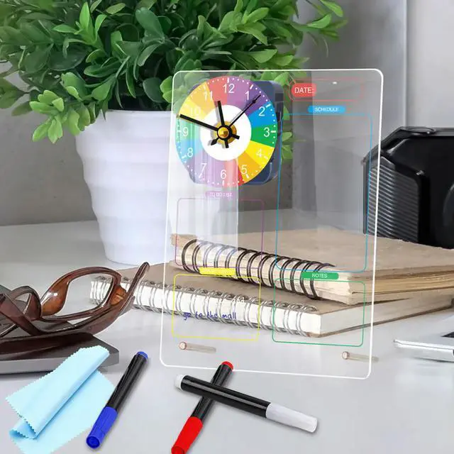 Alt view image 3 of 3 - Acrylic Whiteboard 1Set Clear Memo Board for Desk Tabletop Dry Erase Multi-Function Planner and