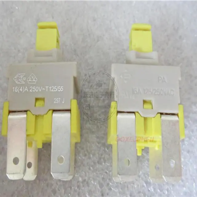 Alt view image 2 of 3 - 2 PCS For PA512C E-Switch self-locking switch 4-pin dishwasher vacuum cleaner power button 16A 250V T125/55