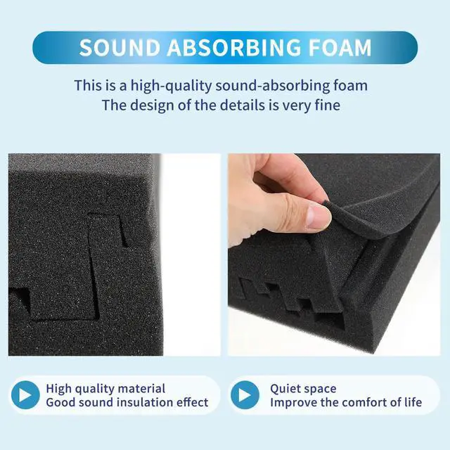 Alt view image 2 of 3 - 6Pcs Sound-Absorbing Foam Panel High-Soundproof Padding for Recording Studio Noise Reduction Wall Tile