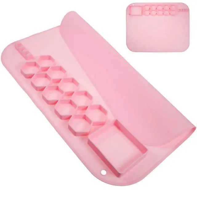 Alt view image 3 of 3 - Premium Silicone Craft Mat for Painting Resin Casting Jewelry Making Nonstick Foldable DIY Art Mat with Pigment Cups Suction