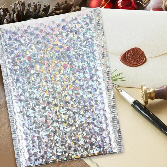 Main image of 20Pcs Laser Holographic Bubble Envelopes Heavy-Duty Self-Adhesive Mailers for Ecommerce Mailing Protection Bubble