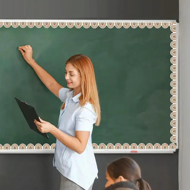 Alt view image 3 of 3 - 12Pcs Whiteboard Sticker Smooth Magnetic Border Trim for Bulletin Board Classroom Office Blackboard DIY Bulletin Board Border