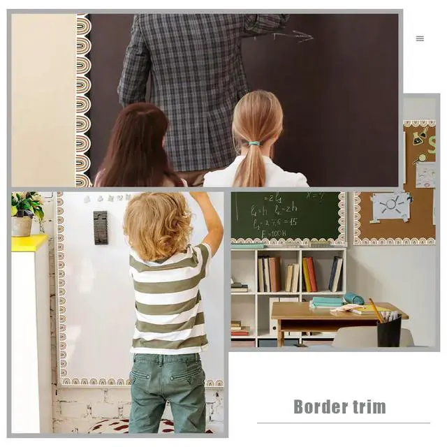 Alt view image 2 of 3 - 12Pcs Whiteboard Sticker Smooth Magnetic Border Trim for Bulletin Board Classroom Office Blackboard DIY Bulletin Board Border