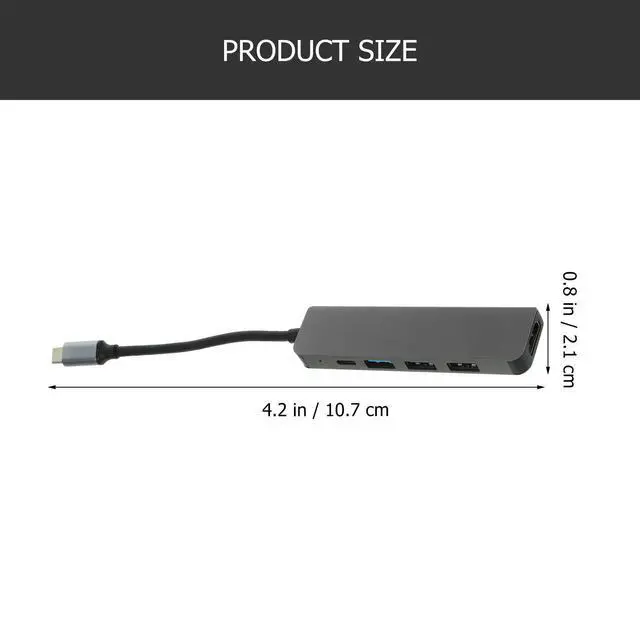 Alt view image 2 of 3 - 1Pcs 5-in-1 USB-C Hub Docking Station Type-C Expansion Dock for Laptop Fast Data Transfer 4K Video Gaming
