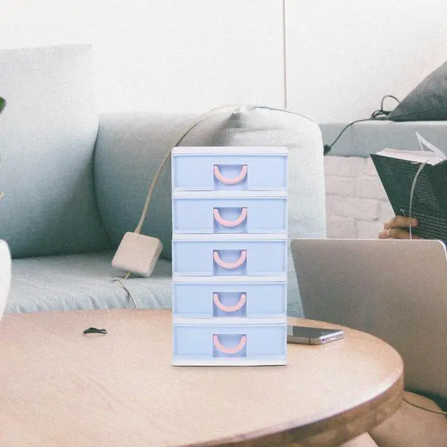 Main image of Desktop Box 5-Tier Drawer Organizer Large Capacity Plastic Cabinet for Stationery Makeup Cosmetics Desktop