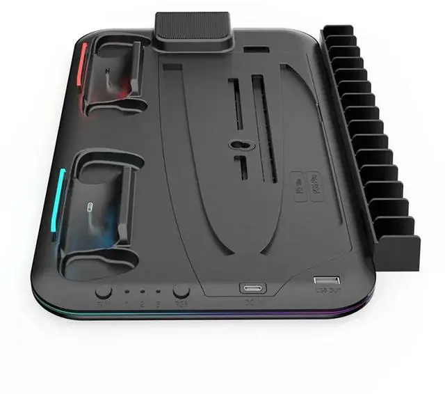 Alt view image 2 of 3 - Vertical Cooling Stand For PS5 Console For PS5 Slim/Pro Controller RGB Light Headset Holder For Playsta