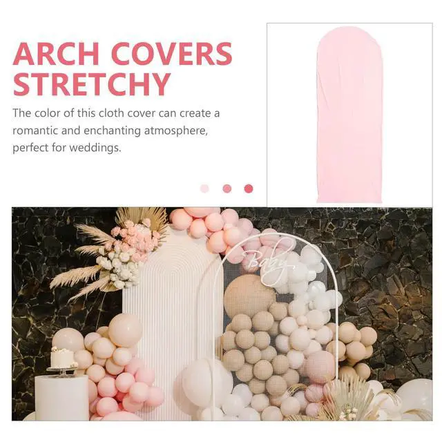 Alt view image 2 of 3 - Wedding Arch Cover Polyester Elastic Stretchy Romantic Color Arch Backdrop Stand Cover Photography Backdrop Decoration