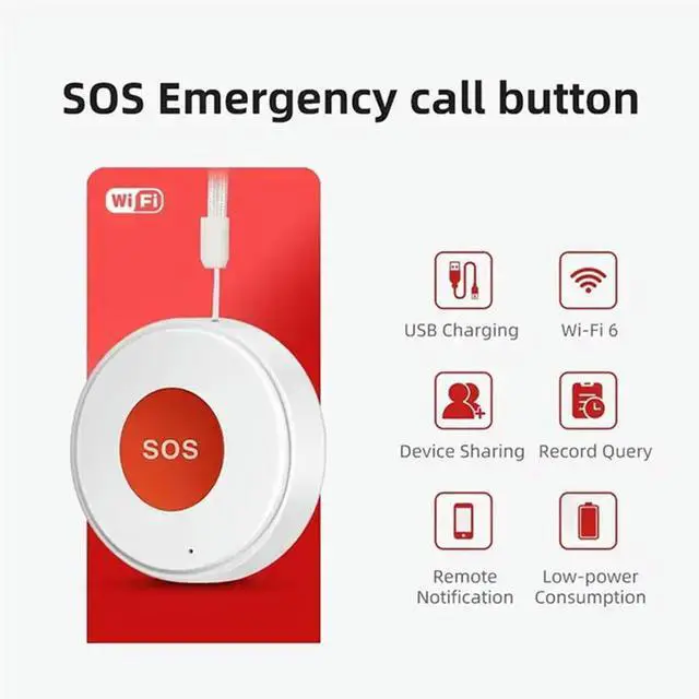 Alt view image 3 of 3 - Tuya SOS Button Emergency Security Alarm Panic Device 3Pcs One Key For Elderly Kids Home Li