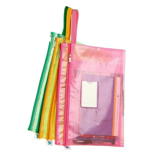 Alt view image 3 of 3 - 7Pcs Reinforced PVC Zipper File Bags Transparent Waterproof Oilproof Document Organizer for Office School Travel Home Use