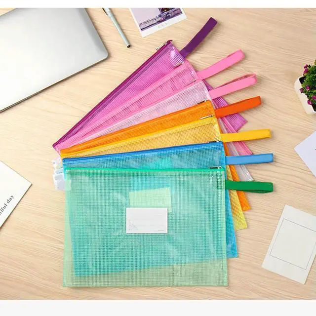Alt view image 2 of 3 - 7Pcs Reinforced PVC Zipper File Bags Transparent Waterproof Oilproof Document Organizer for Office School Travel Home Use
