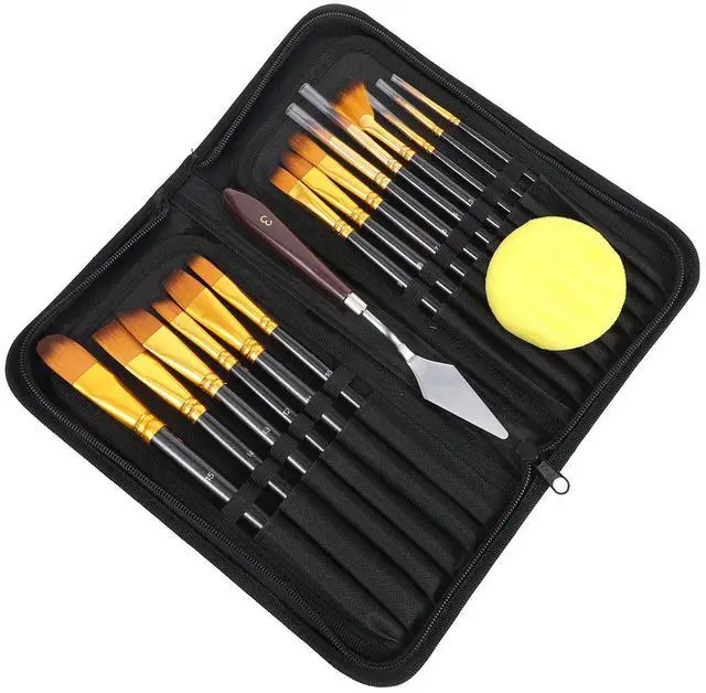 Main image of 1Set Versatile Painting Brushes Set Professional Grade Nylon Hair Multiple Sizes Ideal for Watercolor Oil Acrylic Painting
