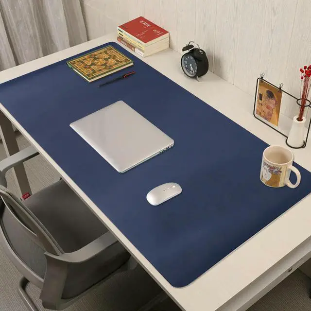 Main image of Large PU Double-Sided Mouse Pad Smooth Desktop Laptop Mat for Home Office Use Yellow Dark Blue