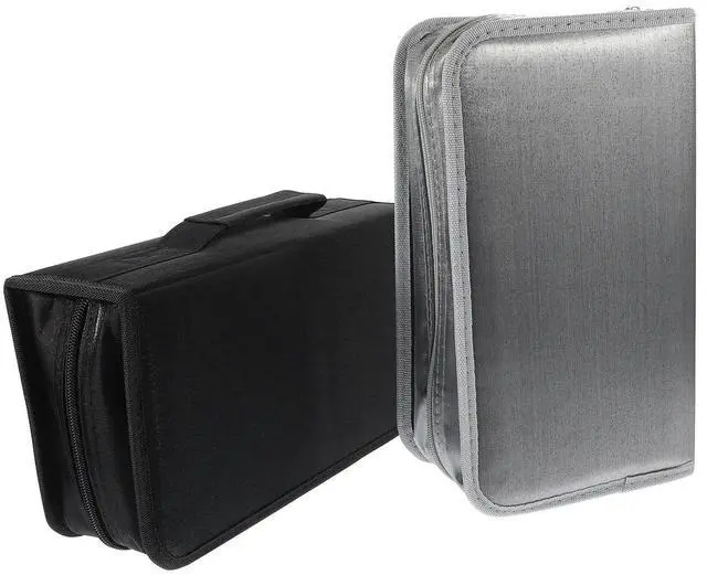 Main image of 2Pcs Dvd Bag Cd Holder Case Disc Organizer Zipper Cd Pouch for Movies Gamers Djs Slim Dvd Cases