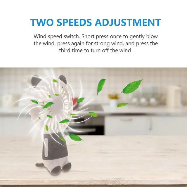 Alt view image 2 of 3 - Bear Shape Mini Handheld Small Fan Night Light for Home Office Outdoor School Quiet Cool Breeze Handheld Small Fan