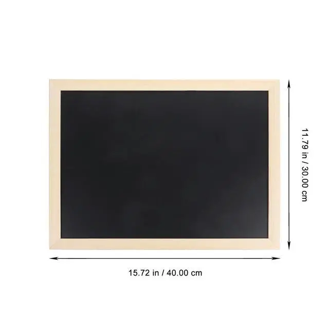 Alt view image 2 of 3 - 1Set Cork Message Board Hanging Rectangular Two Sided Corkboard Writable Blackboard Bulletin Board for Home Office Classroom