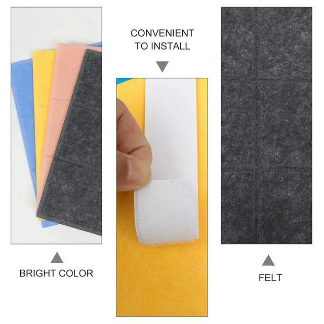 Alt view image 3 of 3 - 4Pcs Bright Color Felt Display Board Felt Wall Sticker Memo Bulletin Board for Home Office Learning Tool Family Photo Wall Decor